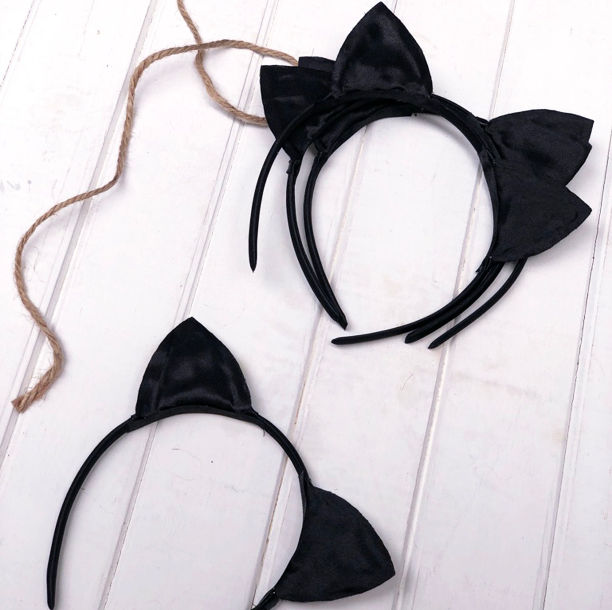 Black Silk Cat Ears Cat Ears Cat Headband Ariana Grande | Etsy