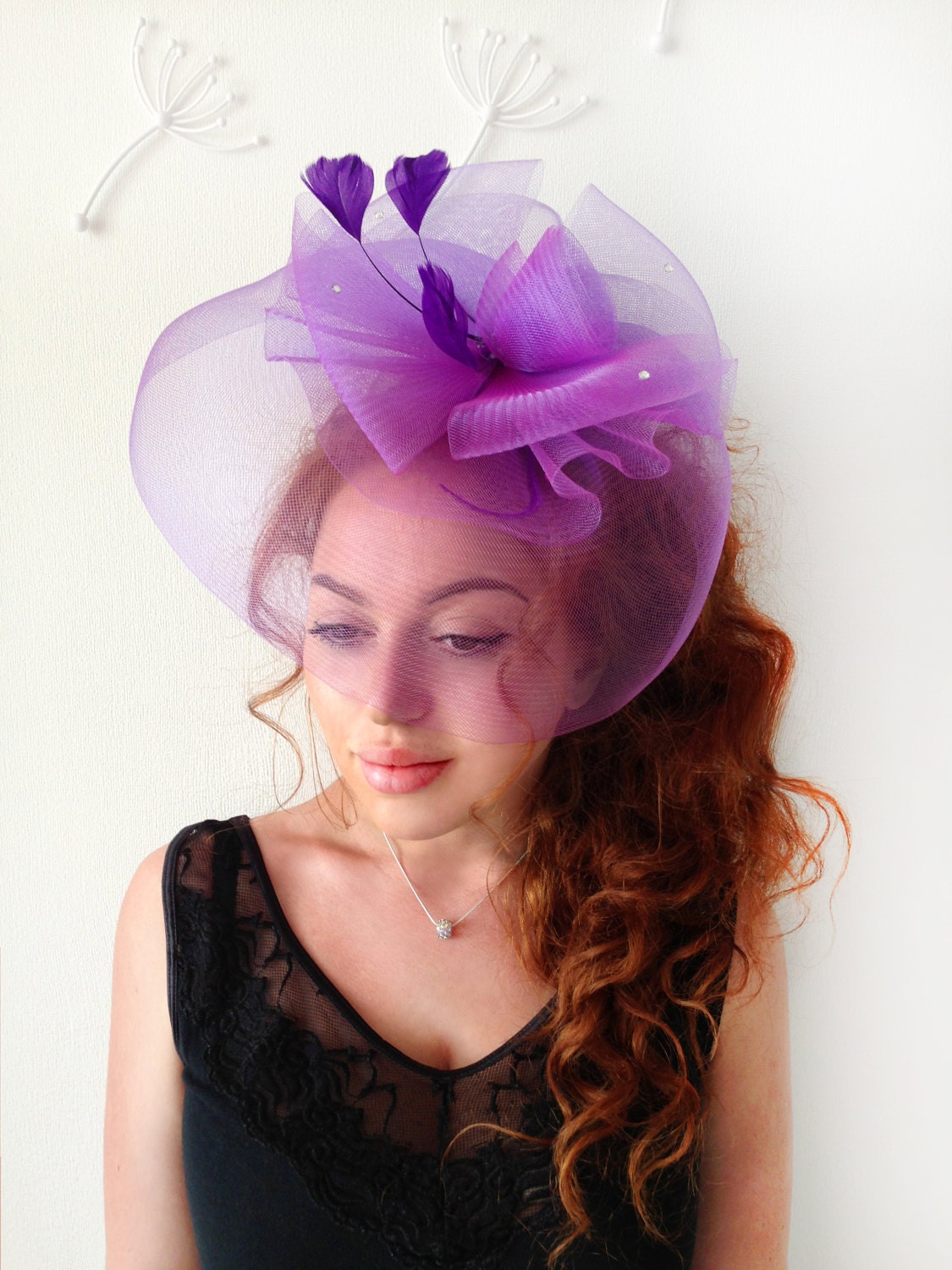 Purple Fascinator violet Purple Wedding Etsy
