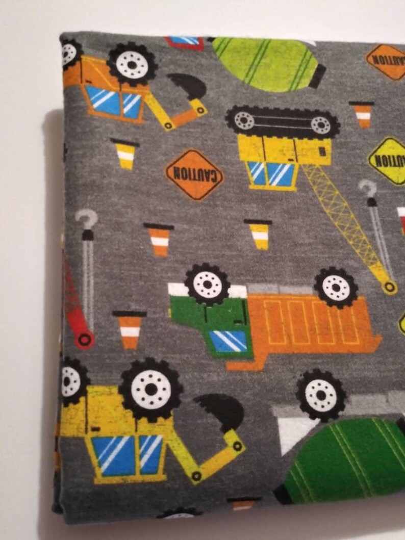 Dump Trucks and Construction Gear Crib Sheet Snuggle Soft Flannel Toddler Sheet Fitted Nursery