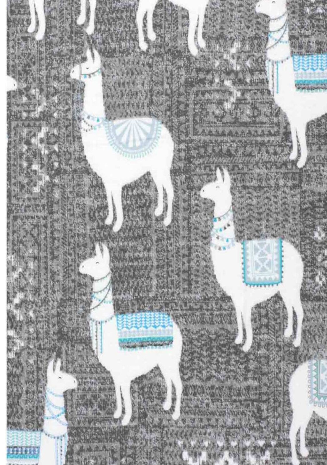 White Llamas on Grey Snuggle Flannel Crib Sheet Toddler Fitted Etsy