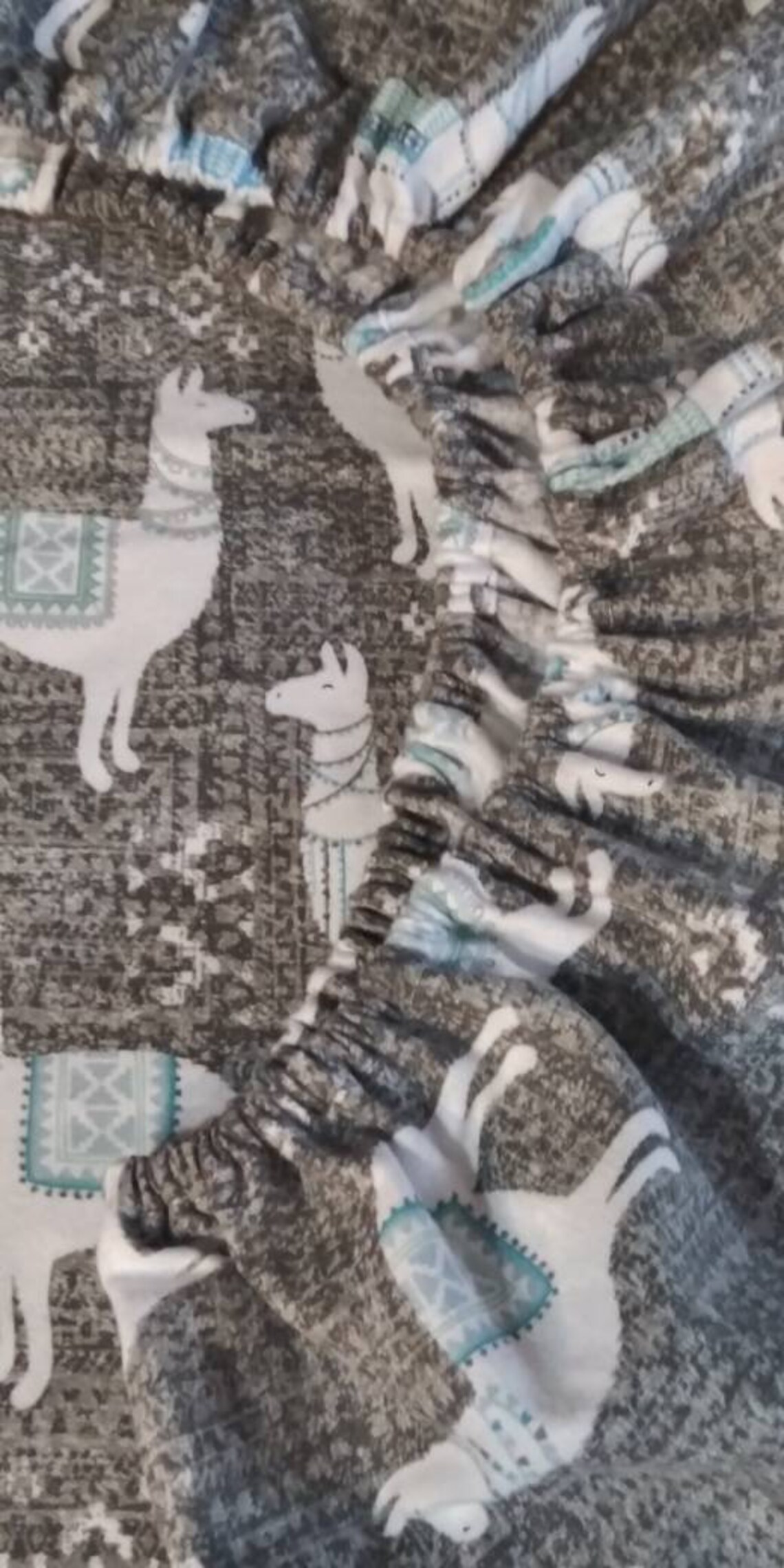 White Llamas on Grey Snuggle Flannel Crib Sheet Toddler Fitted Etsy