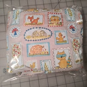 Wieglakens met dierenstempel, hoeslaken voor peuters. Foxs. Raccons. Paddestoelen