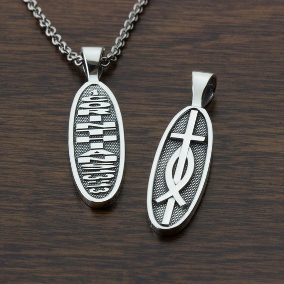 1 Corinthians 13:13 Faith, Hope, and Love But the Greatest of These is Love Two Sided Reversible Christian Pendant with Heart and Cross