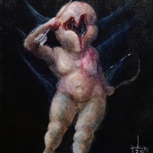 Cupid Study Small Affordable Original Painting