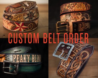 Custom Leather Belt Unique custom-made gift personnalized for men made for you