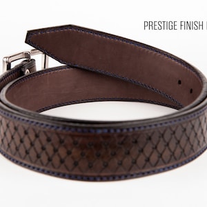 Ceinture cuir marron pour homme style denim réalisée à la main image 5