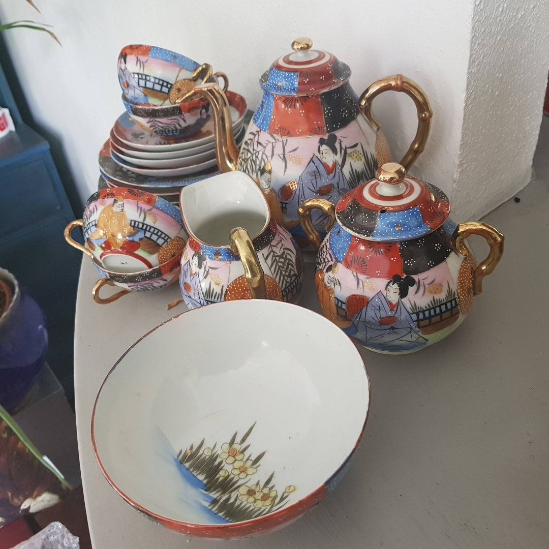 Vintage Japanese Eggshell Porcelain Tea Set 18 Pieces Etsy UK