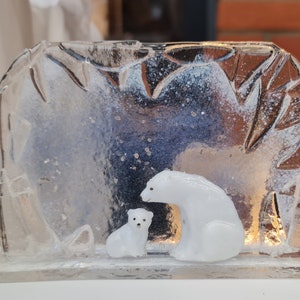 Polar bear glass ice cave