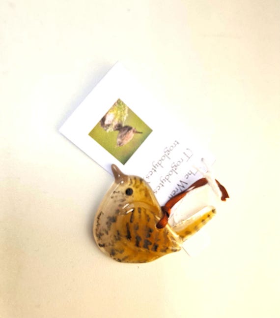 Fused Glass Wren Suncatcher Window Hanger