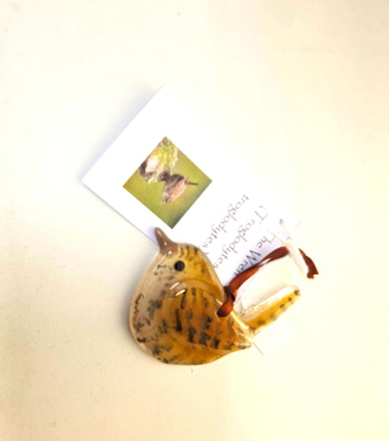 Fused Glass Wren Suncatcher Window Hanger image 1