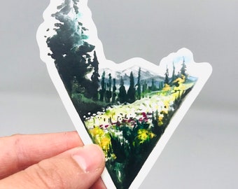 Triangle Mountain Sticker/Decal (3.5inx3.5in) Weather Resistant, Durable Vinyl Sticker- FREE SHIPPING