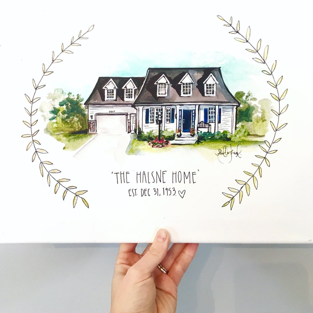 Custom Home Paintings 11x14 Canvas, Wall Art, Home Keepsake, Simple