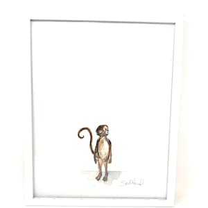 Baby Monkey 11x14 Nursery Watercolor Print, NUrsery Decor, Home Decor