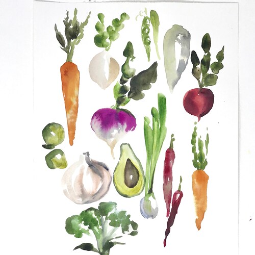 Garden Veggie Art Print 11x14foodwall Art Kitchen Home Etsy