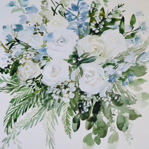 Custom Bridal Bouquet Painting, 11x14, Custom Art, Home Decor, Wedding Gift, Floral Art image 7