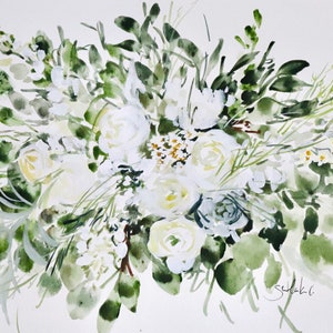 Custom Bridal Bouquet Painting, 11x14, Custom Art, Home Decor, Wedding Gift, Floral Art image 8