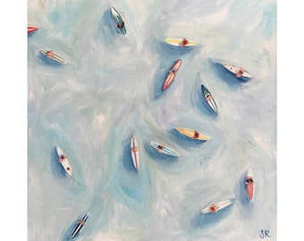 Surf Painting | Living Room Wall Decor | Seascape Painting | Coastal Landscape Wall Art | Large Wall Art