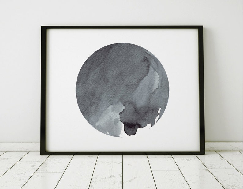 Abstract Wall Art Minimalist Watercolor Painting Oversized Circle Dot Housewarming Last Minute Gift Geometric Printable Men Gift Painting Art & Collectibles Sibawor.id
