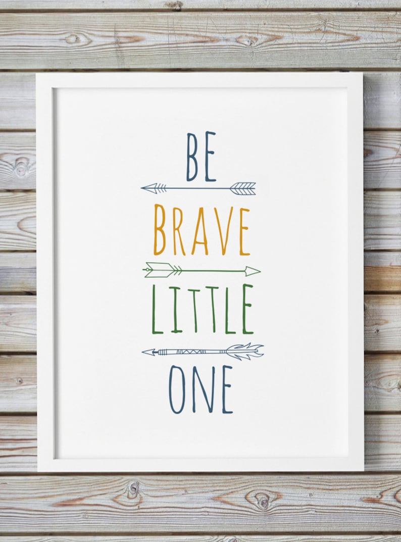 Be brave little one arrow printable nursery wall art kids room  etsy