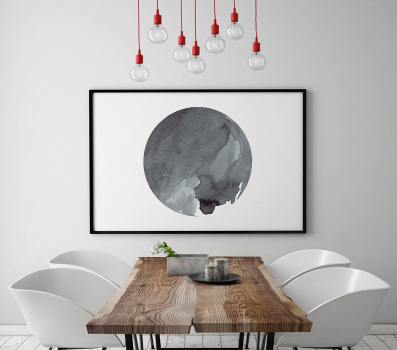 Abstract Wall Art Minimalist Watercolor Painting Oversized Circle Dot Housewarming Last Minute Gift Geometric Printable Men Gift Painting Art & Collectibles Sibawor.id