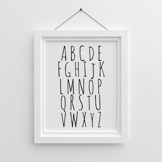 Ninos Habitacion Arte De La Pared Vivero Alfabeto Imprimible Etsy