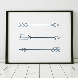 Arrow Wall Art Print Arrow Art Navy Blue Arrow Prints Arrow - Etsy