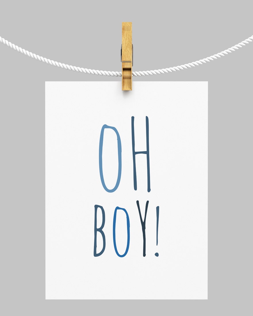 Oh Boy Navy Blue Indigo Printable Nursery Wall Art Baby Shower - Etsy