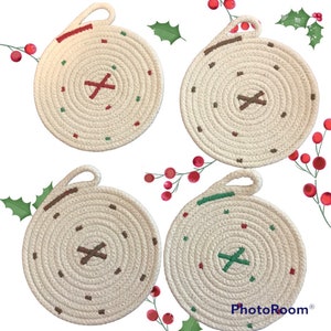 Christmas rope coasters