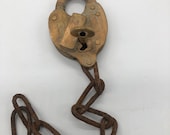 Vintage B O Railroad Switch Brass Lock and working Key and Chain