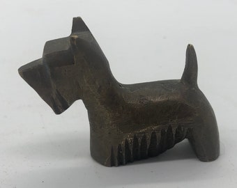SCOTTISH TERRIER COLD-CAST BRONZE FIGURINE 4.0" LONG #63-130 SCOTTISH TERRIER COLD-CAST BRONZE FIGURINE 4.0" LONG #63-130