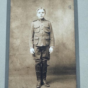 Edwardian-era Cabinet Card Photograph of a Young Boy in a Uniform - 1911