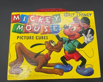 Vintage Walt Disney Mickey Mouse Picture Cubes - 1950s