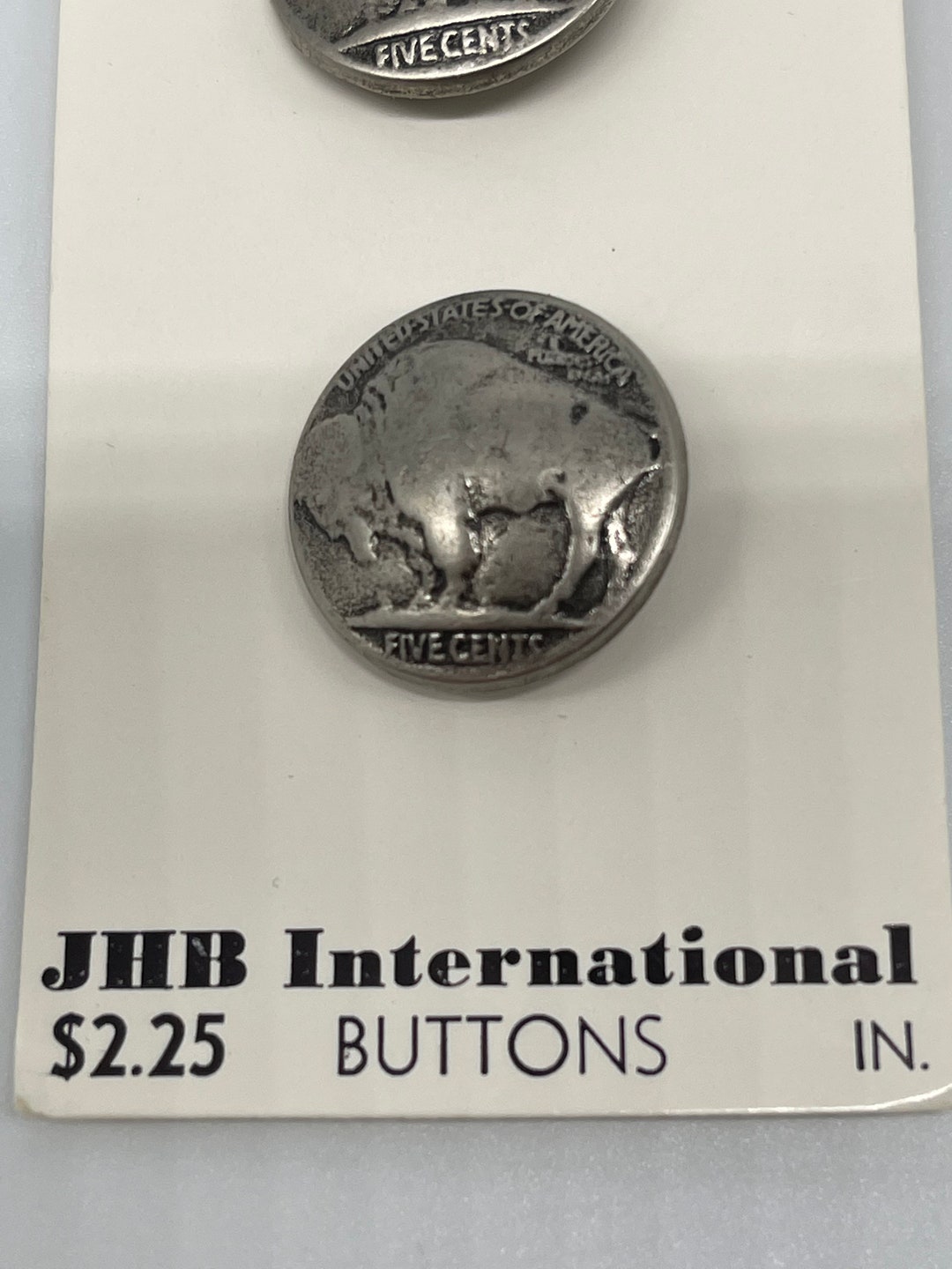 Vintage JHB International Buttons Buffalo Head Buttons Made in West