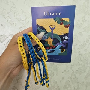Braccialetti ucraini 2 pezzi, braccialetti con bandiera ucraina, braccialetti giallo-blu, braccialetti patriottici