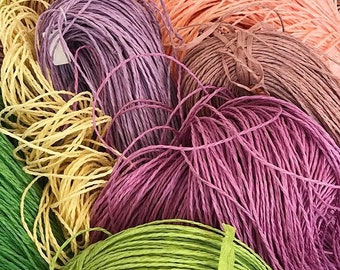 New colors! Natural Raffia 200-250g 100% cellulose, natural raffia yarn, straw yarn, crochet yarn for hats and bags, summer yarn