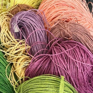 New colors Natural Raffia 200-250g 100% cellulose, natural raffia yarn, straw yarn, crochet yarn for hats and bags, summer yarn image 1