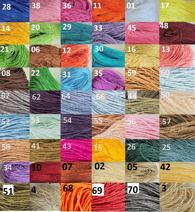 New colors Natural Raffia 200-250g 100% cellulose, natural raffia yarn, straw yarn, crochet yarn for hats and bags, summer yarn image 2