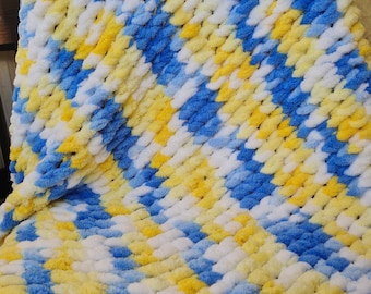 Ukrainische Babydecke, gelb-blaue Babydecke, ukrainische Neugeborenendecke, hypoallergene Babydecke, ukrainische Flagge Babydecke