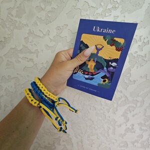 Ukrainian Bracelets 2 Pieces, Flag of Ukraine Bracelets, Yellow-blue ...