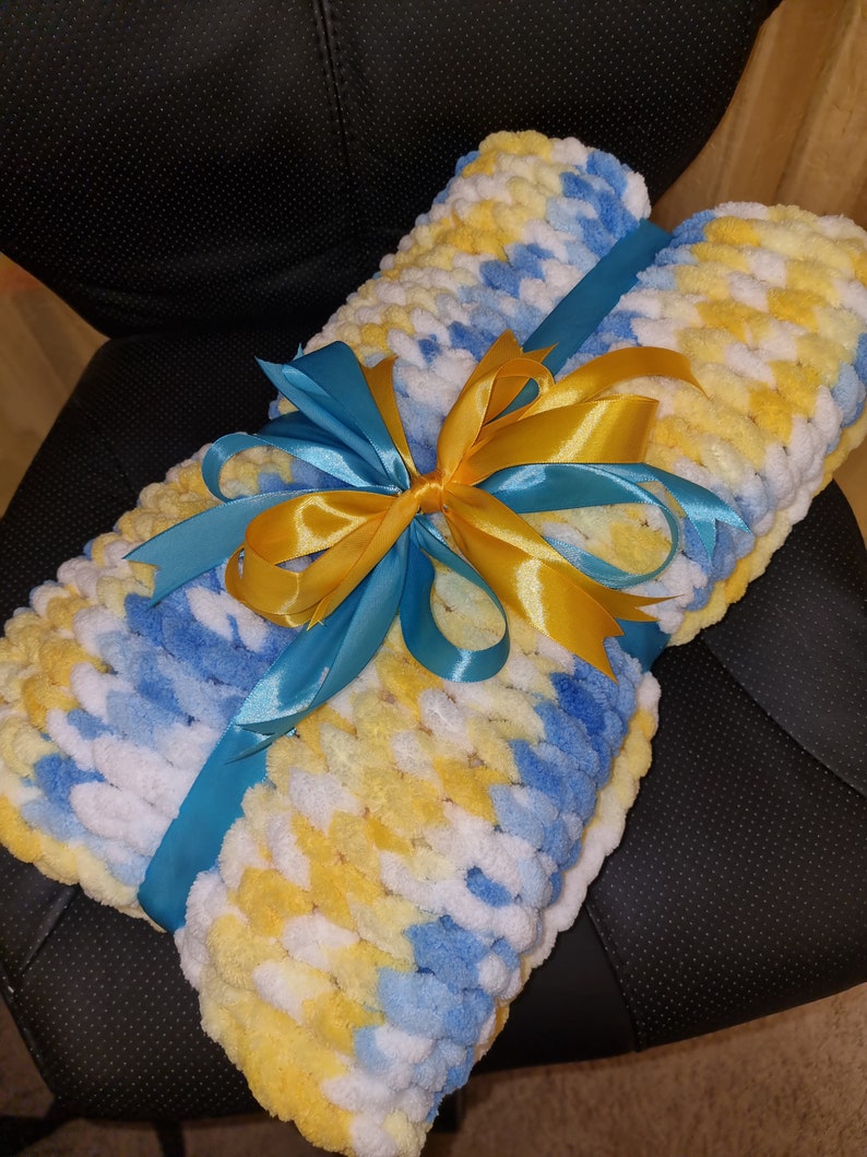 Ukrainian Baby Blanket, Yellowblue Baby Blanket, Ukrainian Newborn