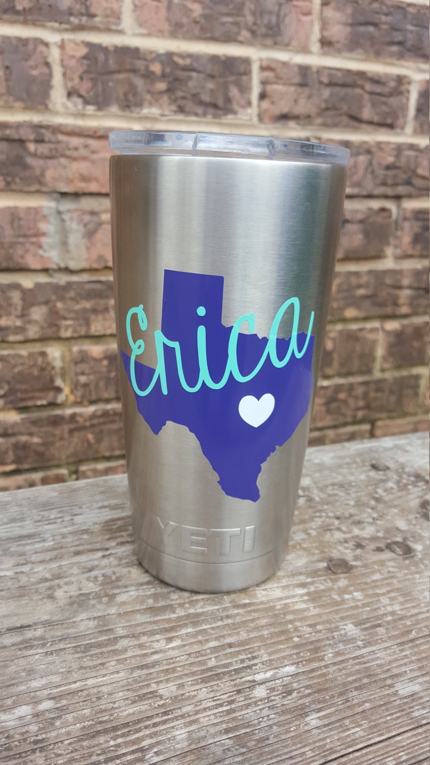 Yeti sticker Personalized decal with state and name sticker for your …