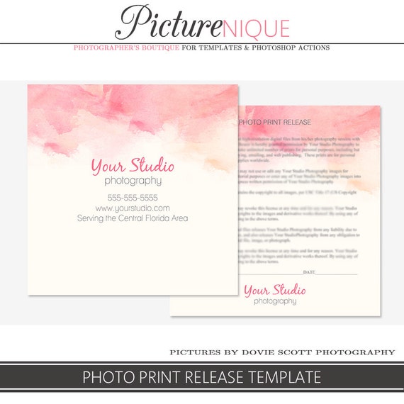 photo print release template front and back 5x5 300 dpi etsy print release template