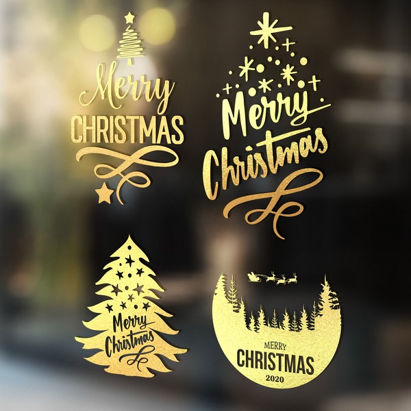 Merry Christmas Decals, Stickers, Christmas Decoration, Vinyl for window, Wall, mirror decor objects etc.