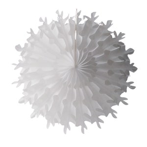 Paper Honeycomb Snowflake Christmas, Winter Decoration, White