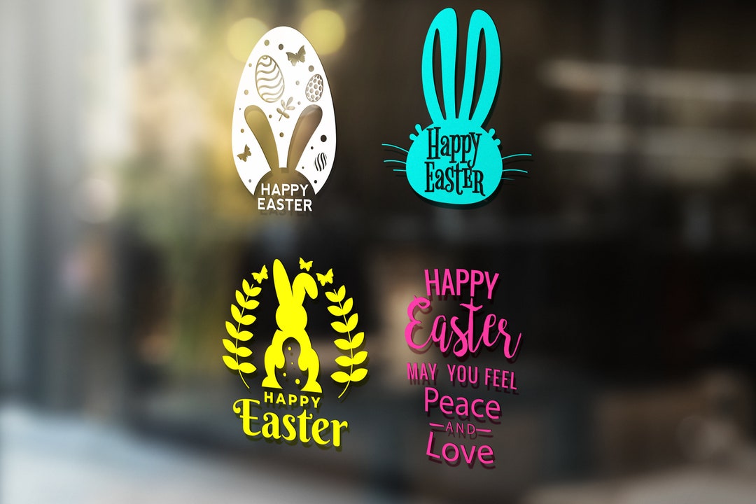 Happy Easter Window Decals, Stickers, Easter Decoration, Vinyl for Wall