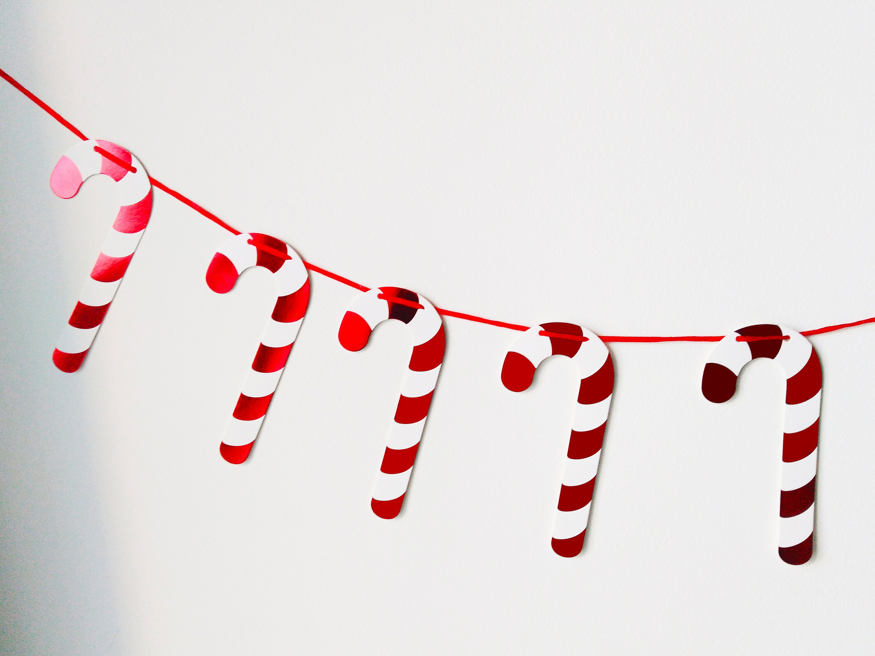 Christmas Paper Candy Cane Decoration Garland Xmas Etsy