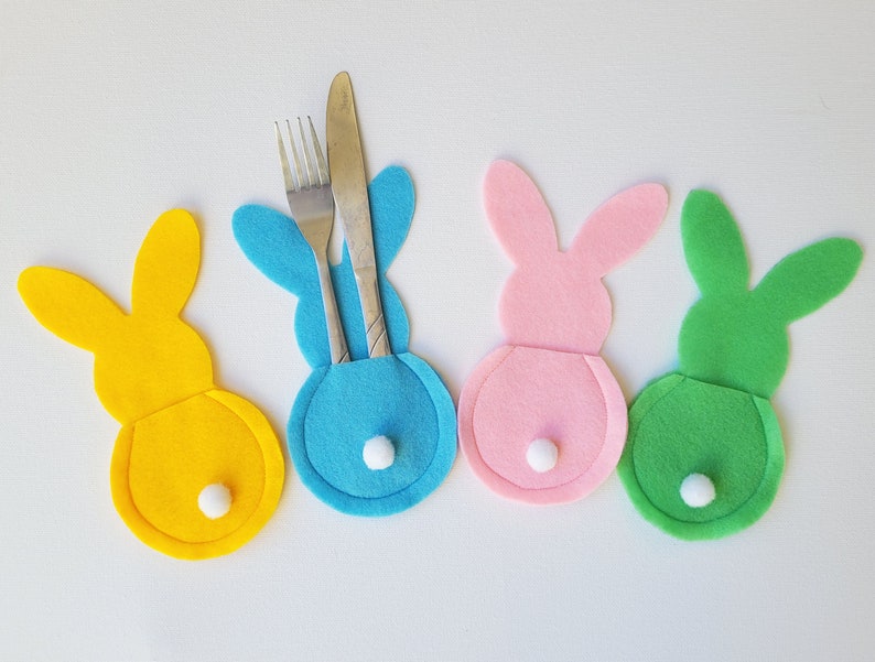 Bunny Easter Cutlery Holders Easter Table Decoration Festive Etsy UK