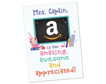 EDITABLE Teacher Appreciation Amazon Gift Card Holder