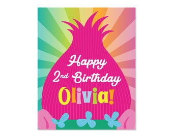 Trolls Inspired Personalized Birthday Sign