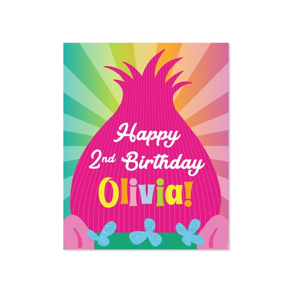 Trolls Inspired Personalized Birthday Sign